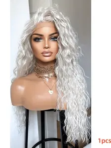 Fashion Ultra-Soft 26 Inch Lace Front Wig, Curled Pre-Banked Hair, 180% Density, Daily Use, All Seasons