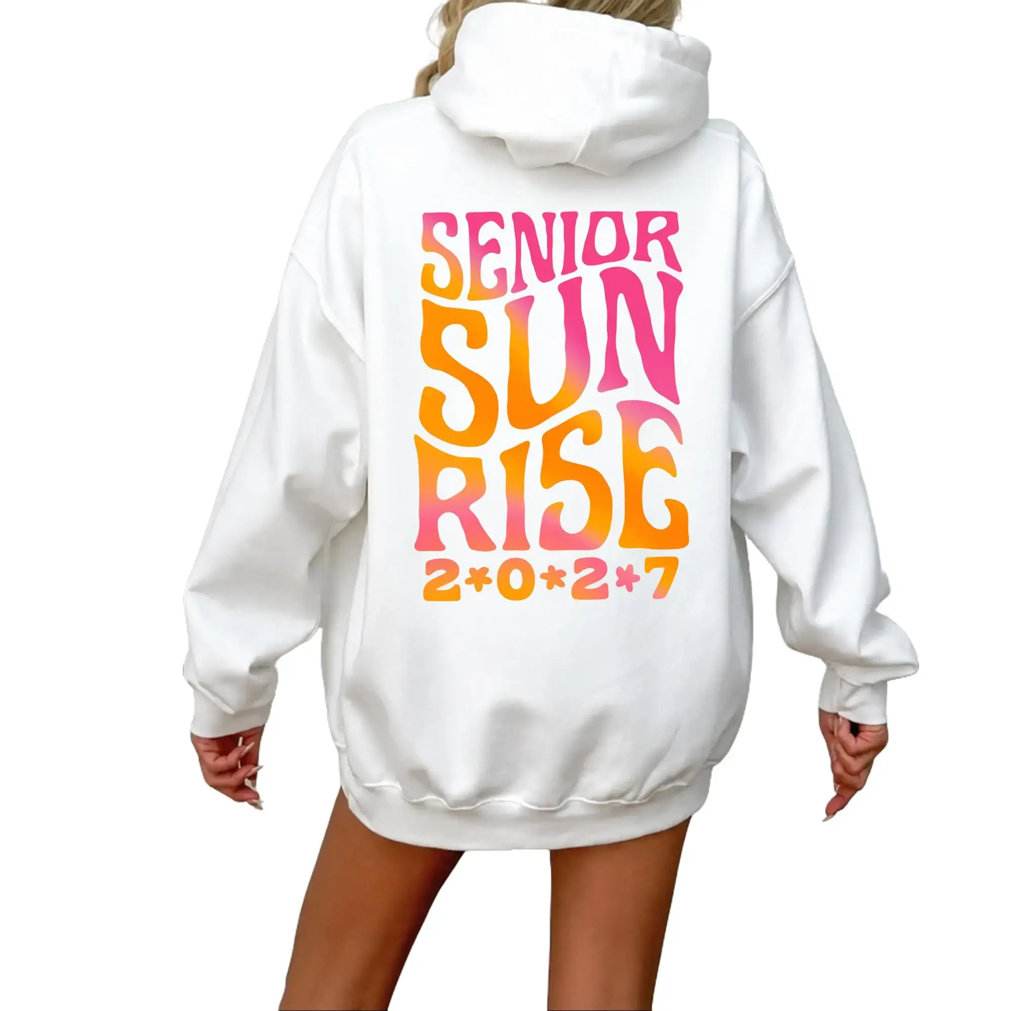 Senior Sunrise Hoodie, Class of 2027 Senior Hoodie, 2026 Senior Sunrise Pullover, Aesthetic Graduation Hoodie, Pink Orange Senior Design, High School Senior Gift