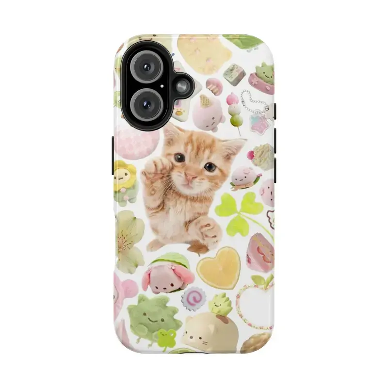 Cute Cartoon Cat Phone Case - Kawaii Kitten Printed Shockproof Durable Protective Cover with Protection, Compatible with iPhone 16/15/14 Pro Max, iPhone 7/8 Plus, Cute Accessories for Mobile Phone Accessories Lovers, Aesthetic