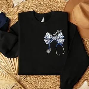 Nurse Stethoscope Bow Sweatshirt or Shirt –  Healthcare Gift