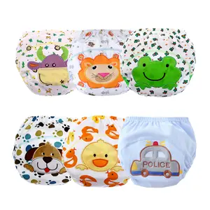 6-Pack Boys Potty Training Underwear Cotton Reusable Pee Training Pants for Baby Boys Cute Embroidery Patterns Toddler Kids Waterproof Breathable Underwear