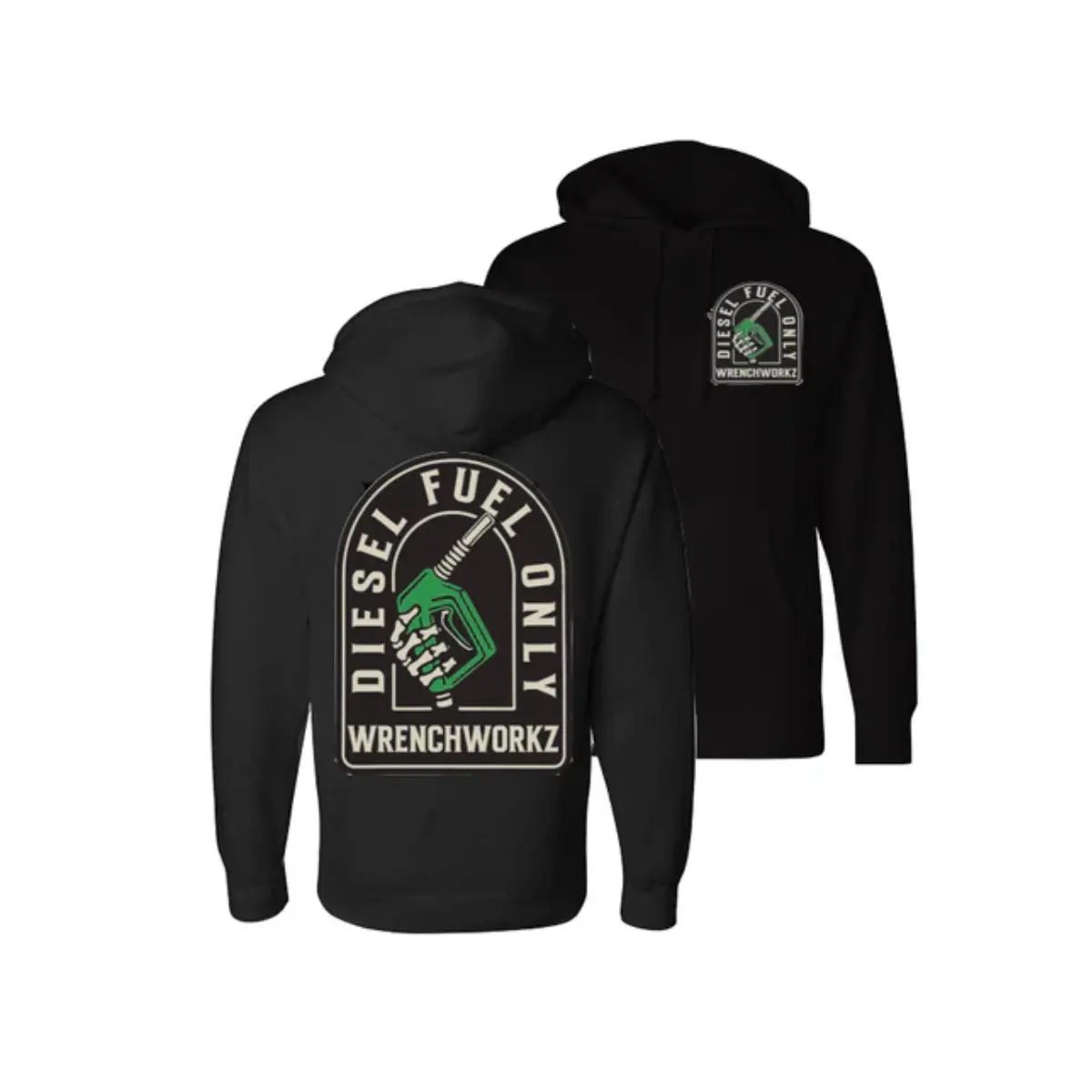 Diesel Fuel Only Hoodie, WrenchWorkz Graphic Pullover, Big Rig Trucker Mechanic Sweatshirt, Gift for Diesel Lovers