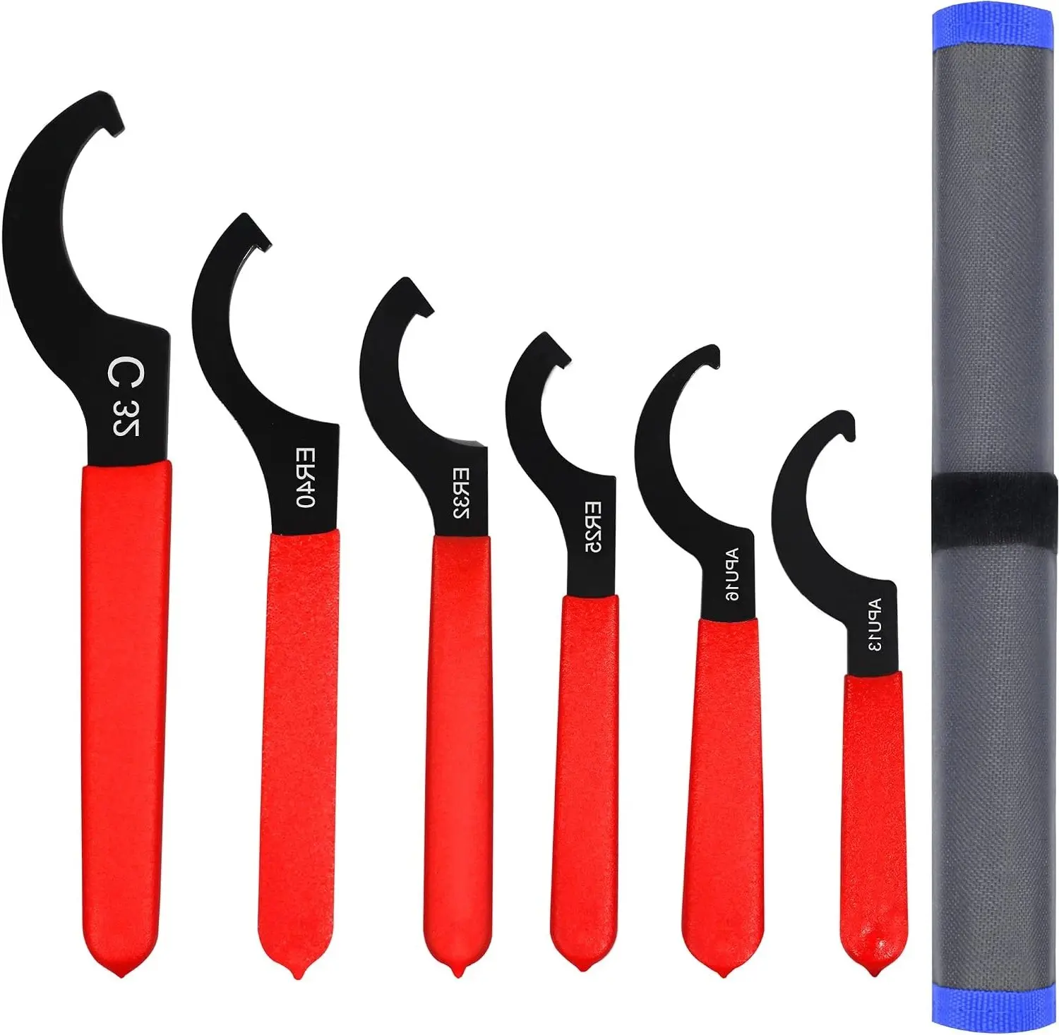 Universal Spanner Wrench Set 6Pcs Steel Adjustable Shock Wrench Coilover Spanner Motorcycle Coil Over Shock Adjustment Tool