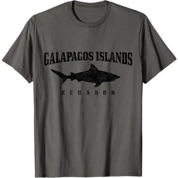 Galapagos Islands Ecuador Scuba Diver Shark Diving Vintage T-Shirt