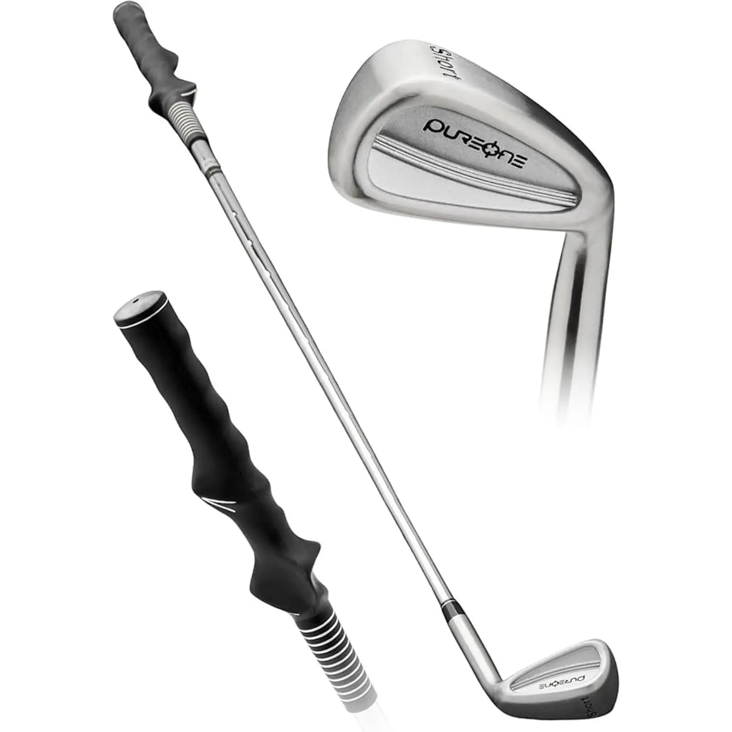 PureGrip™ Golf Training Aid Club –-Handed Swing Trainer with Small Club Head and Molded Grip for Consistency and Accuracy – Improve Muscle Memory, Grip Position, and Swing