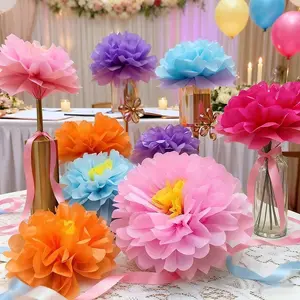 10pcs Colorful Paper Pom Poms Bright and colorful decorations for carnival,Christmas, Halloween,birthday, wedding and graduation parties, holiday party decorations, room decorations Bright decorations Colorful crafts, party decoration supplies
