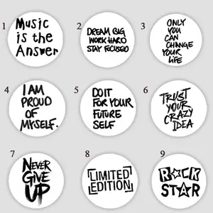 Motivational Quote Button Pins – Inspirational Badge for Backpack & Jacket