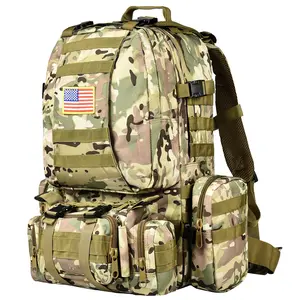 60L Large Capacity Tactical Backpack,Molle Assault Pack with Multiple Compartments, Waterproof Camouflage Hiking Backpack for Outdoor Camping, Hunting, Trekking & Travel