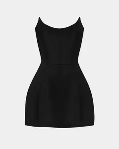 Black strapless sheen corset mini dress cute dresses