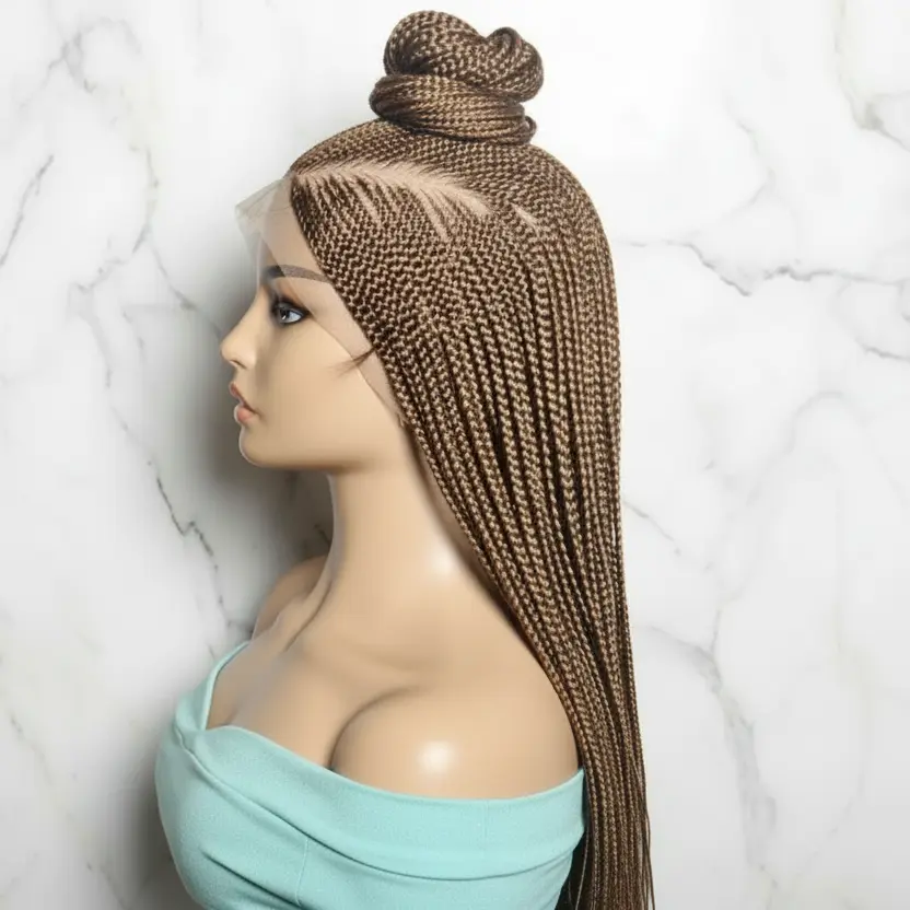 Mohawk Braided Wig. Full Lace Baby Hair Cornrow Braids.