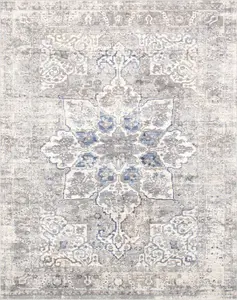 Canvello Light Grey Fabric Area Rug- 2' X 3'