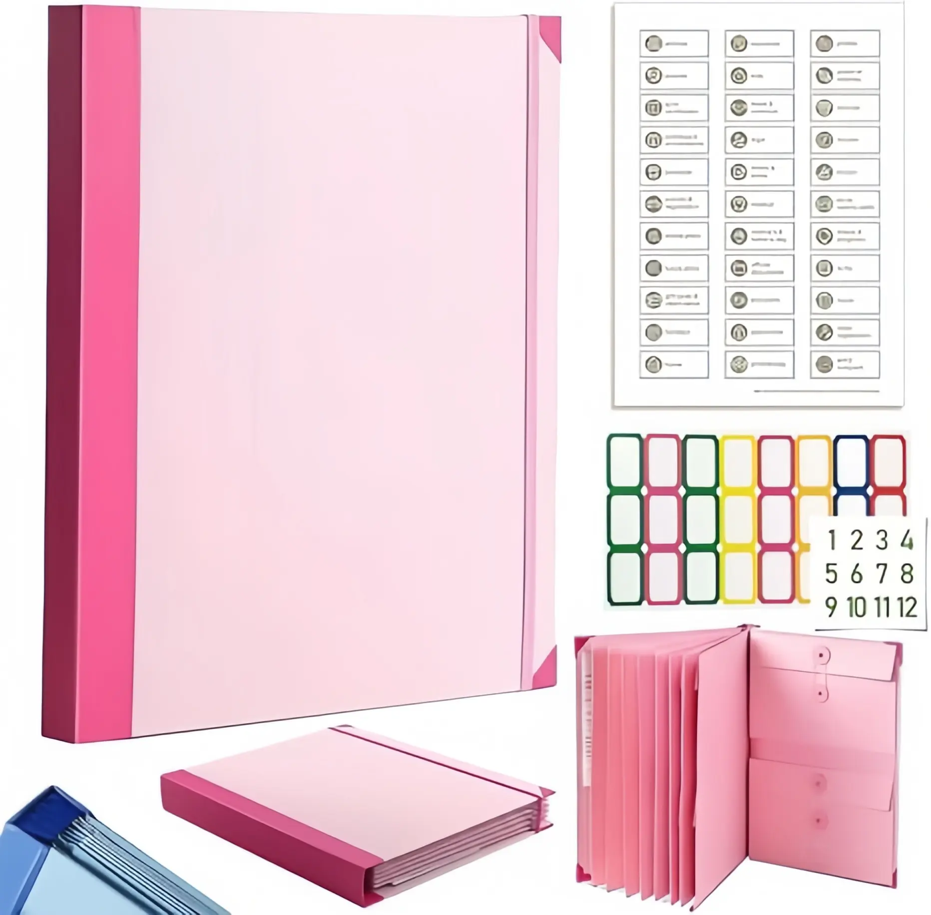 Document Organizer Folder with Pockets, Expandable Accordion File Holder for A4 Papers, Bills, Receipts, Tax Documents, Contracts and Office Files, Portable Filing Folder for Home, School & Workplace