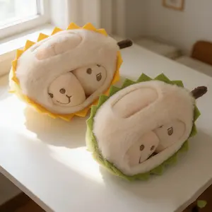 Cute durian pendant small accessory cartoon   decoration keychain doll street stall figurine Rabbit   toddler mushroom toy Plush Throw Pillow Gift store trendy Cow Stuffed Animal Set childhood series adorable strawberry blind box mystery surprise toy gift