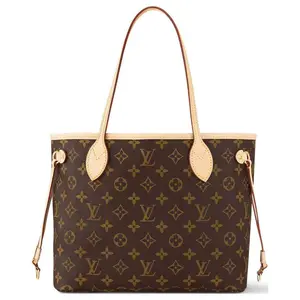 Louis Vuitton Neverfull PM Monogram Coated Canvas and Leather Tote Bag for Women, Small Size, Brown