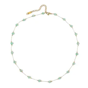 Jade Necklace for Women Green Aventurine Necklace Natural Jade Pendant Jade Choker Necklace Gemstone Necklace Green Crystal Necklace Jade Jewelry for Women