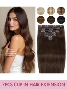 7PCS Clip In Hair Extension, Real Human Hair. Silky, Invisible, Natural Looking. Lightweight with breathable inner mesh and high-elastic BB clips. Comfortable and secure, it adds instant volume and length seamless Real Hair Extensions