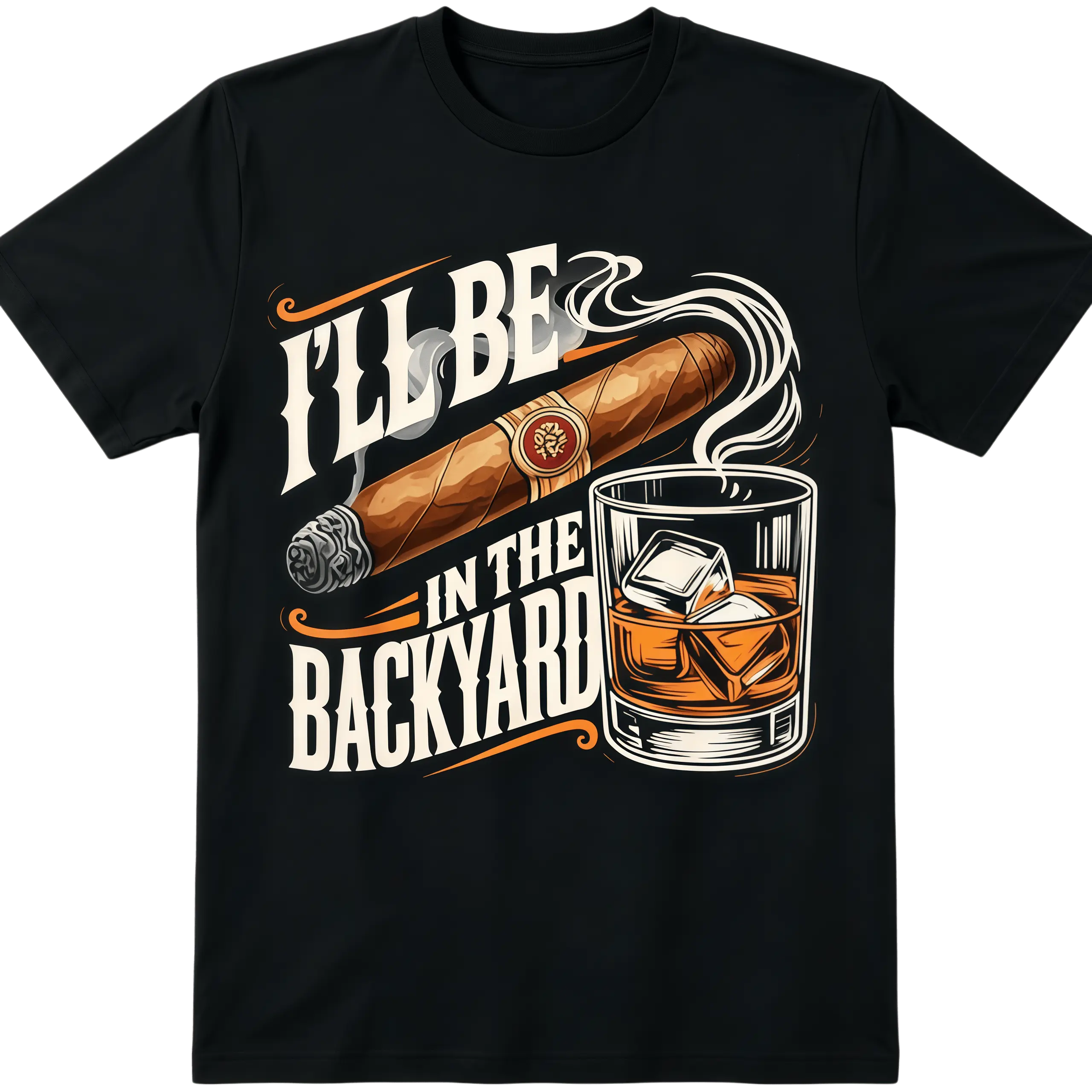 Funny Printed T-Shirt "I'm In The Backyard Drinking Bourbon And Doing Hobbies" Drinking Design Pattern T-Shirt, Unisex T Shirt, Casual T Shirt, Graphic T Shirt, Round Neck T Shirt, Short Sleeve T Shirt