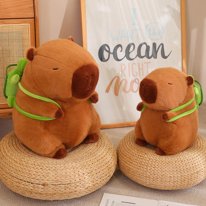 Summer Capybara Plush Toy Soft Cuddly Simulation Stuffed Animal for Home Sofa Bed Decoration Ideal Gift for Animal Lovers Ages 12+