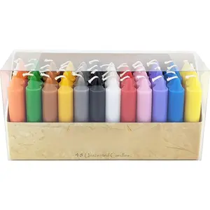 Box of 48 Colored Candles | 4 inches Tall & 3/4 inch Diameter |  Supplies for Your Personal n , Spells, Charms & Intentions | Witchy Room Decor | Taper Candlesticks