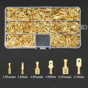 600pcs 2.8/4.8/6.3mm Male Female Spade Connectors Wire Crimp Terminal Block with Insulating Sleeve Assortment Kit Terminal Plug Kit
