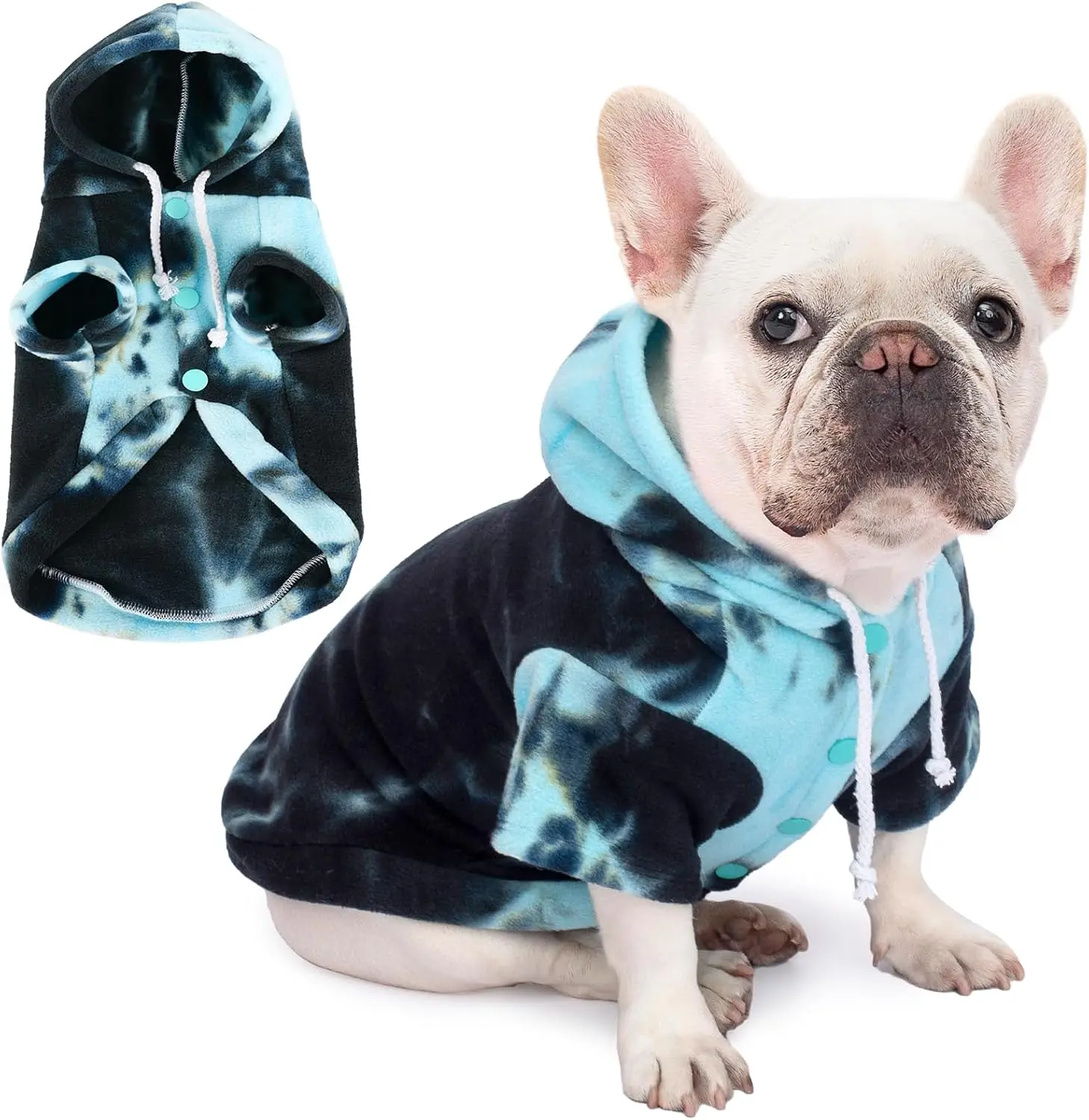 Dog Hoodie Tie Dye Dog Sweatshirt Chic Winter Clothes Ultra-Soft Warm Sweaters for Small Medium Dogs Fashion Pet Clothes for Dogs