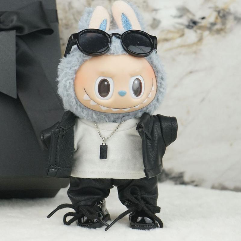 Stylish Labu-bu Clothes - dolls Premium Leather Look Suit Set (White T ...