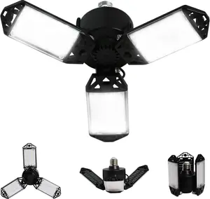 LED Garage Ceiling Light - 80W, 8000 Lumen, 3 Adjustable Panels, 6500K Daylight Fixture for Garage, Workshop (Automotive & Motorcycle Work Light)