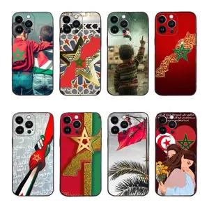 Morocco Flag Passport Phone Cases For iPhone 17 16 15 14 13 12 11 Promax Pro Air Plus Soft Black TPU Cover