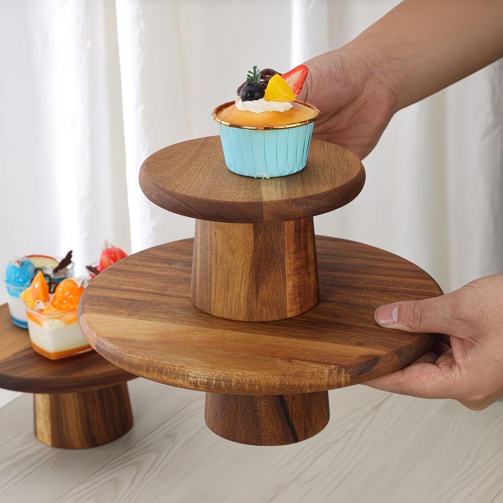 Wooden Cake Stand | Suitable for Various Purposes, Perfect for Serving Desserts, Afternoon Tea, and Displaying Cupcakes and Cakes on the Table