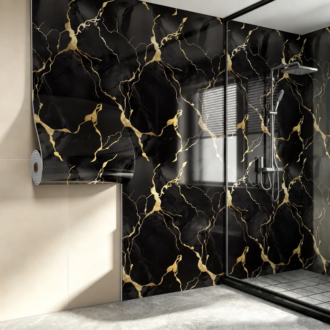 Thick Self-Adhesive Decorative Marble Pattern Wallpaper - Waterproof Removable Panel, Luxurious Look, Easy DIY Installation, Ideal for Living Room Decor, House Decor, Winter Decal (Wallpaper Ideas Included)