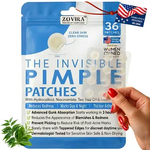 Zovira Invisible Hydrocolloid Pimple Patch for Daytime – Ultra-Thin Korean Acne Spot Cover with Niacinamide & Salicylic Acid, 15-Min Redness Relief, 36 Ct