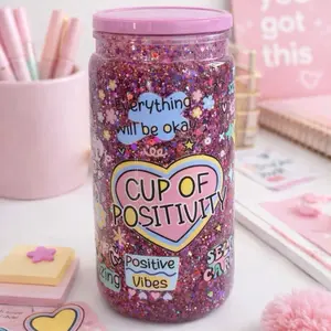 Cup of Positivity Glitter Tumbler