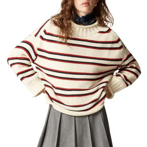 Hixiaohe Women's Oversized Crew Neck Sweater Long Sleeve Knit Pullover Cozy Fall Winter Tops Casual Loose Knitwear,clothes for back to school,first day of school outfits