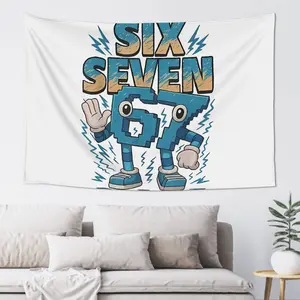 1pc 67 Six Seven Italian Brainrot High School Concert Banner |   Polyester Tapestry, 40in*60in, Birthday Decoration
