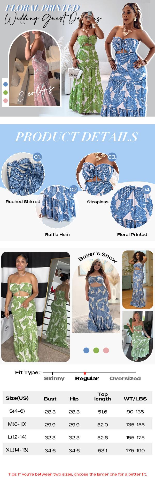 ChicMe Women's Tropical Floral Print Smocked Maxi Dress Ruched Bandeau Cutout Summer Vacation Dress Elegant Shirred Ruffle Hem Mermaid Beach Dress/Summer Dress/Seaside Vacation Sleeveless Skirt ChicMe Women's Tropical Floral Print Smocked Maxi Dress Ruched Bandeau Cutout Summer Vacation Dress Elegant Shirred Ruffle Hem Mermaid Beach Dress/Summer Dress/Seaside Vacation Sleeveless Skirt