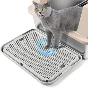 Large Cat Litter Box Step Mat, 16.5"x11.2" Cat Ramp Stairs, Cat Litter Catcher for Self-Cleaning Litter Box, Cats Pedal Step Stool Ideal for Kitten & Older Cats