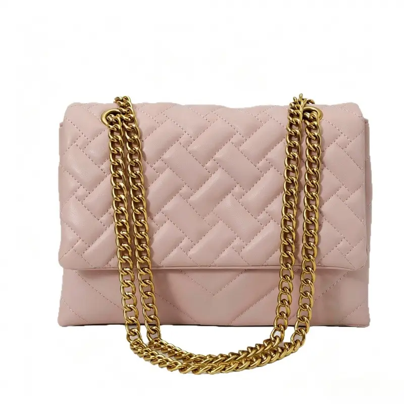 Women's K-G Lingge Chain Bag Sewing Fashion Bag Shoulder Bag Handbag Bag PU Leather Ladies Crossbody Bag