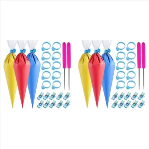 244Pcs Tipless Piping Bags - 200Pcs Disposable Piping Pastry Bag for Icing/Cookies Decorating -Cake Decorating Tools