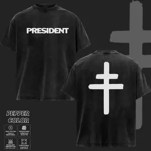 President Band T-Shirt Collection, Gothic Cross Graphic Tee, Retro Deathcore Style Shirt, Dark Religious Metal Inspired Shirts, Vintage Washed Heavy Cotton Band Tee, Gift for Metal Music Lovers, Alternative Merch for Men & Women IT2