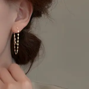 s925 sterling silver Chain Tassel Earrings，Minimalist Simple Unique Earrings for galentine‘s party valentine’s day gift，fashion zirconia earrings，anniversary holiday jewelry，gift for women