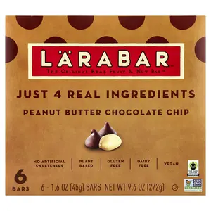 Larabar Real Fruit & Nut Bar™, Peanut Butter Chocolate Chip, 6 Bars, 1.6 oz (45 g) Each