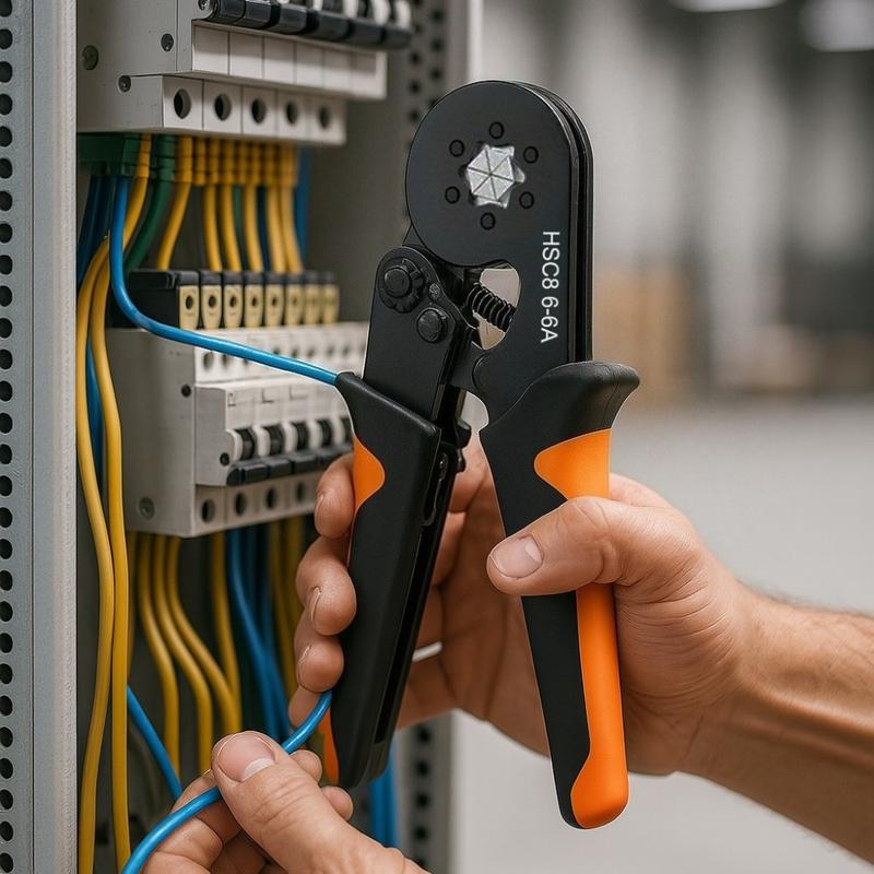 2164pcs Mini Electrician Crimp Set, Suitable for HSC8 6-6 Crimp Pliers 0, 25-6mm² / AWG23-10, Includes 2000pcs of 7 Various Sizes VE Tube Type Terminals + 164pcs of Thermal Insulation, with Durable Plastic Handle and Wire Repair Clips, Ideal for Home