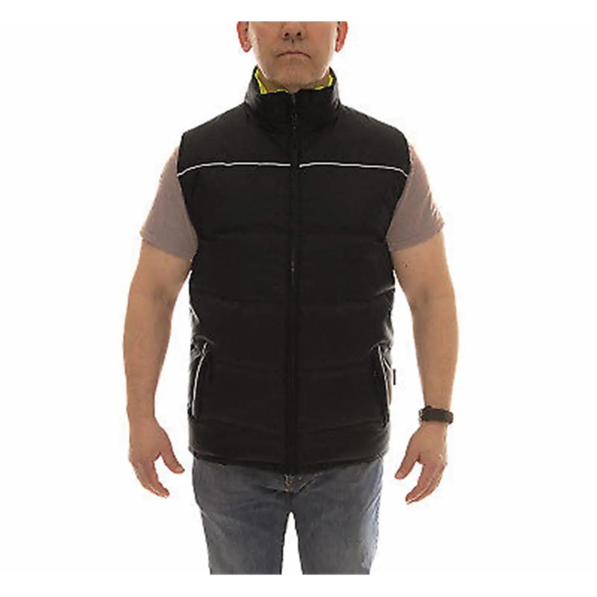 212 MAIN Tingley Rubber Work Reaction Large Tapered Vest - Zipper, Reflective, Warmer, Pockets, Hand Warmers
