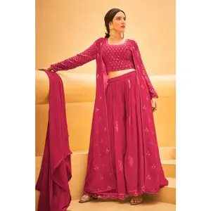 Embroidered Real Georgette Kurti Top: Stunning and Versatile Ensemble