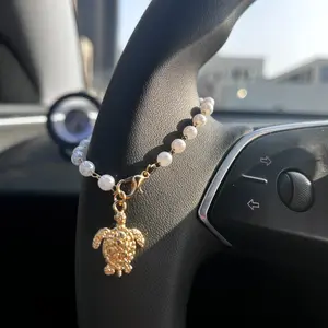Turtle Car Steering Wheel Pendant Jewelry, Decorative Hanging Accessory for Cars, Cross Hanging Ornament for Ocean Lovers, Unisex, Car Interior Decoration