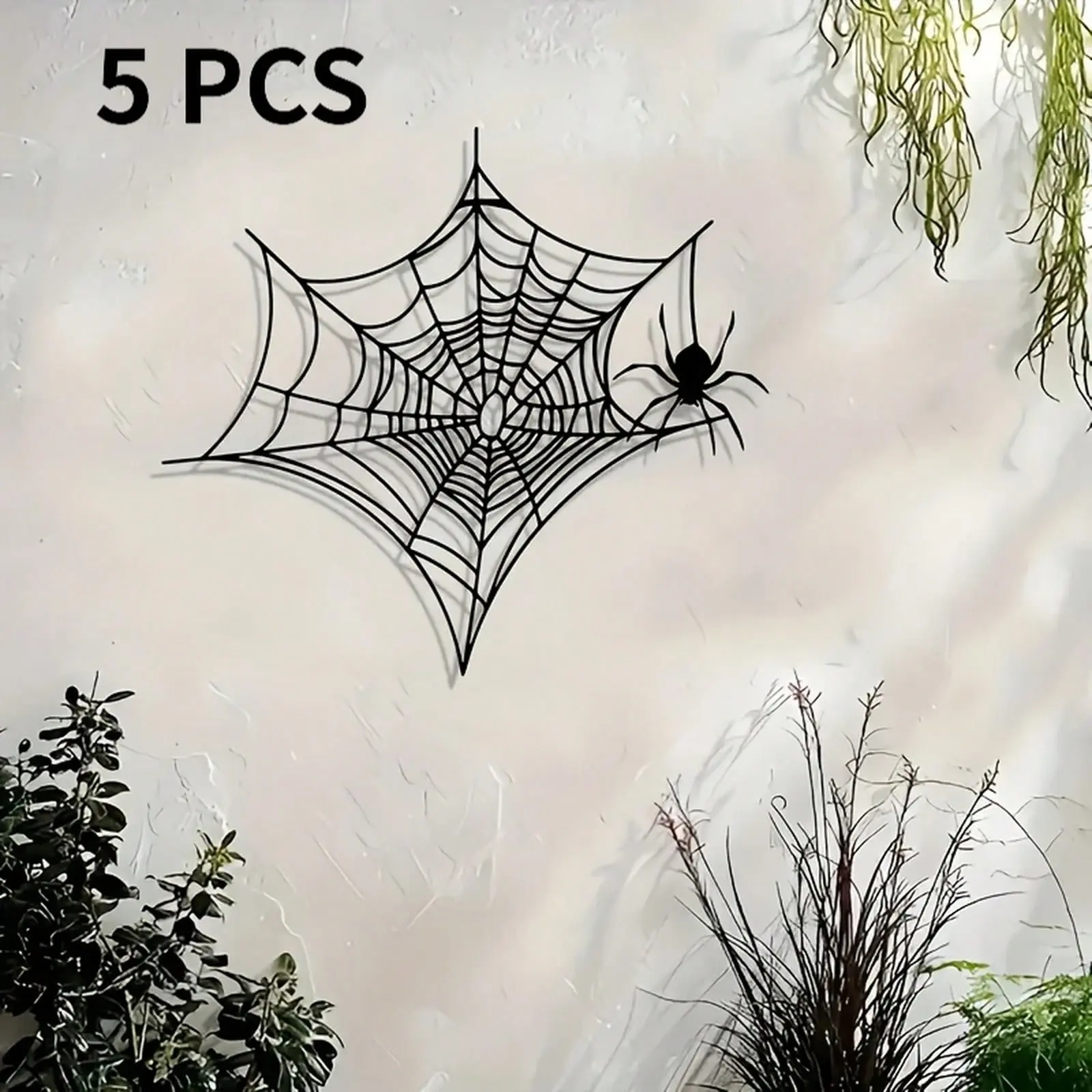 5-piece set of Halloween spider web sticker decorations to create a festive atmosphere - suitable for Halloween parties and events