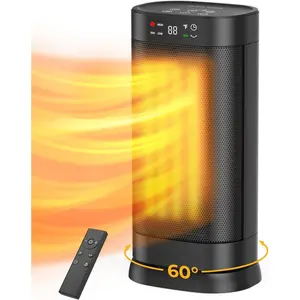 Space Heaters for Indoor Use, 1500W  Heating Oscillating Portable Electric PTC Ceramic Heater with Thermostat, 4 Modes, Overheat Protection, 1-24h Timer, Remote for Bedroom Office