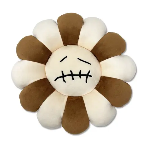 Flower Brown & Beige Plushie Pillow