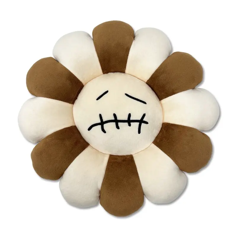 Flower Brown & Beige Plushie Pillow