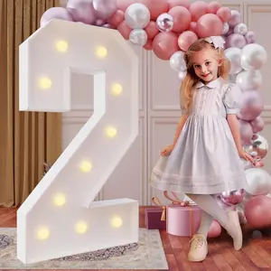 4FT Marquee Numbers, Light Up Numbers for 21st Birthday Decorations, Party Party Decorations,Anniversary Party Decor,Mosaic Number for Balloons Number 2,Pre-Cut Foam Board Kit